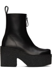 Dries Van Noten Black Zip-Up Platform Ankle Boots