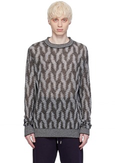 Dries Van Noten Blue & Brown Relaxed Fit Sweater