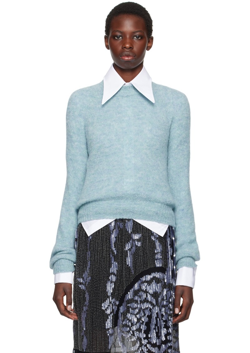 Dries Van Noten Blue Alpaca Wool Sweater