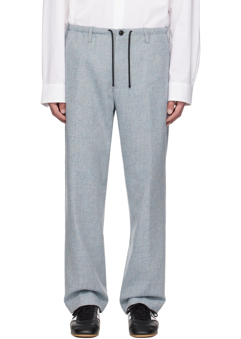 Dries Van Noten Blue Drawstring Pants