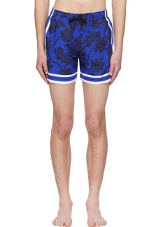 Dries Van Noten Blue Floral Swim Shorts
