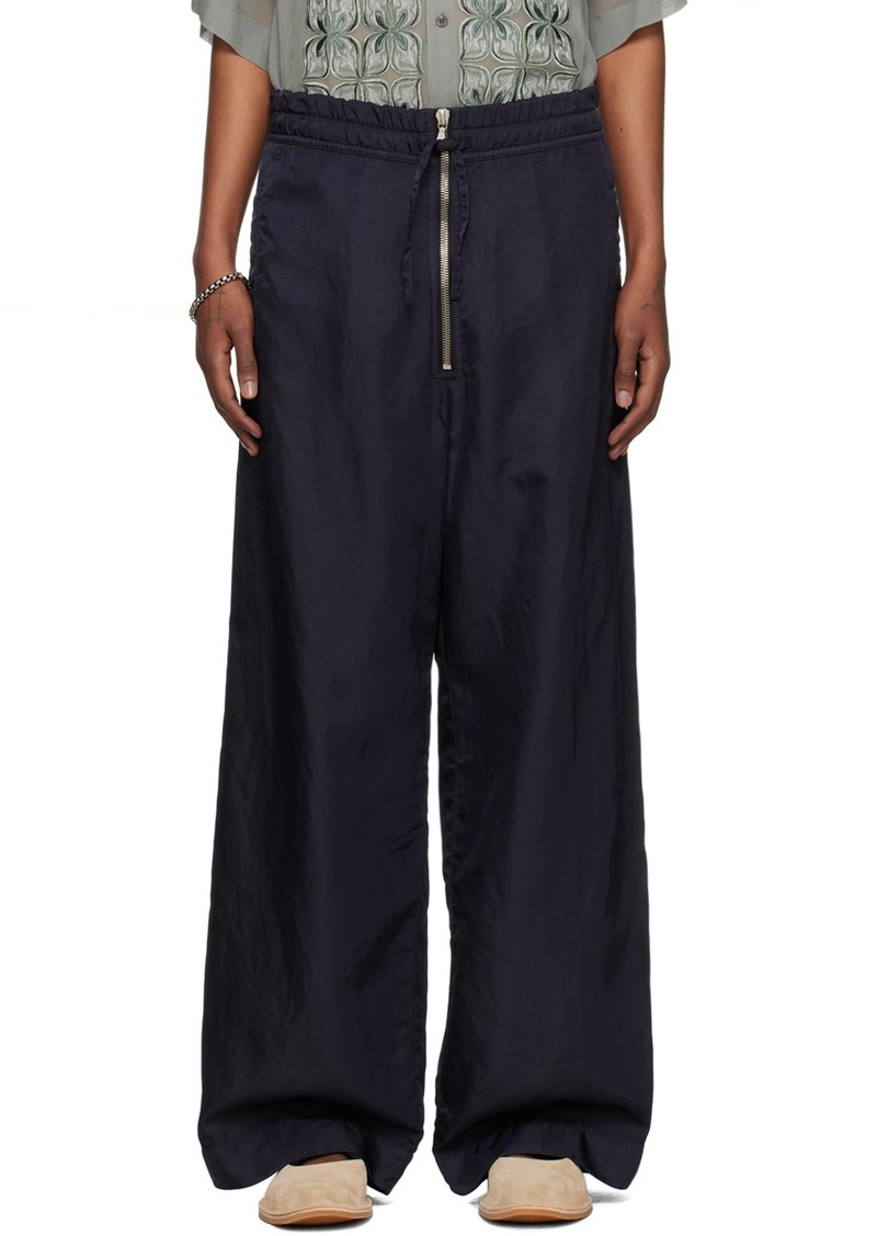 Dries Van Noten Blue Overdyed Trousers