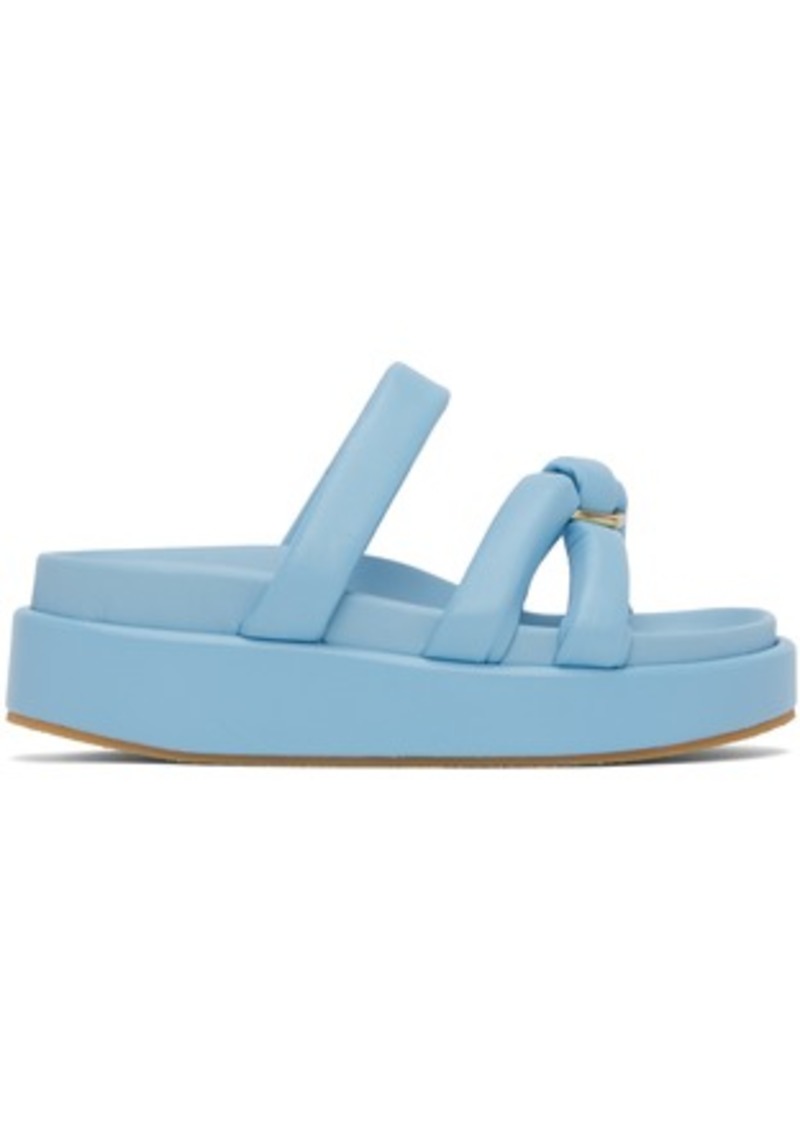 Dries Van Noten Blue Padded Platform Sandals