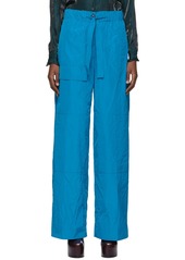 Dries Van Noten Blue Polyester Trousers