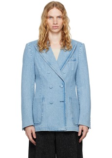 Dries Van Noten Blue Tight-Fit Denim Blazer