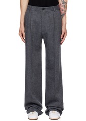 Dries Van Noten Blue Wool Trousers