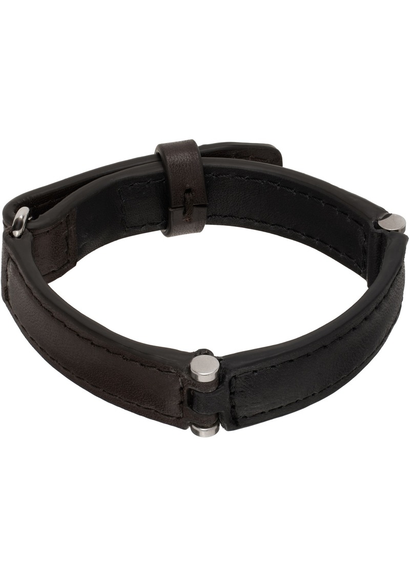 Dries Van Noten Brown & Black Leather Bracelet