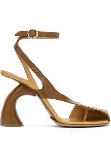 Dries Van Noten Brown Cutout Heeled Sandals