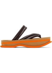 Dries Van Noten Brown Leather Flat Sandals