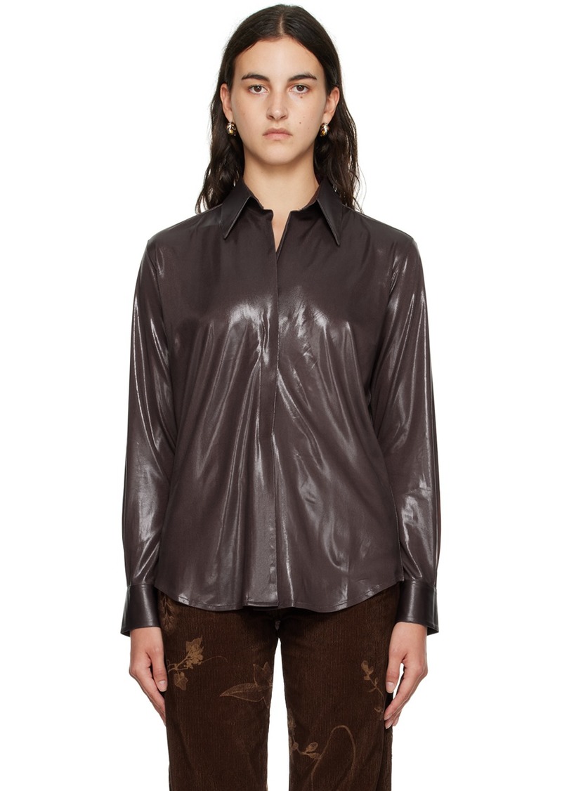 Dries Van Noten Brown Loose-Fit Shirt