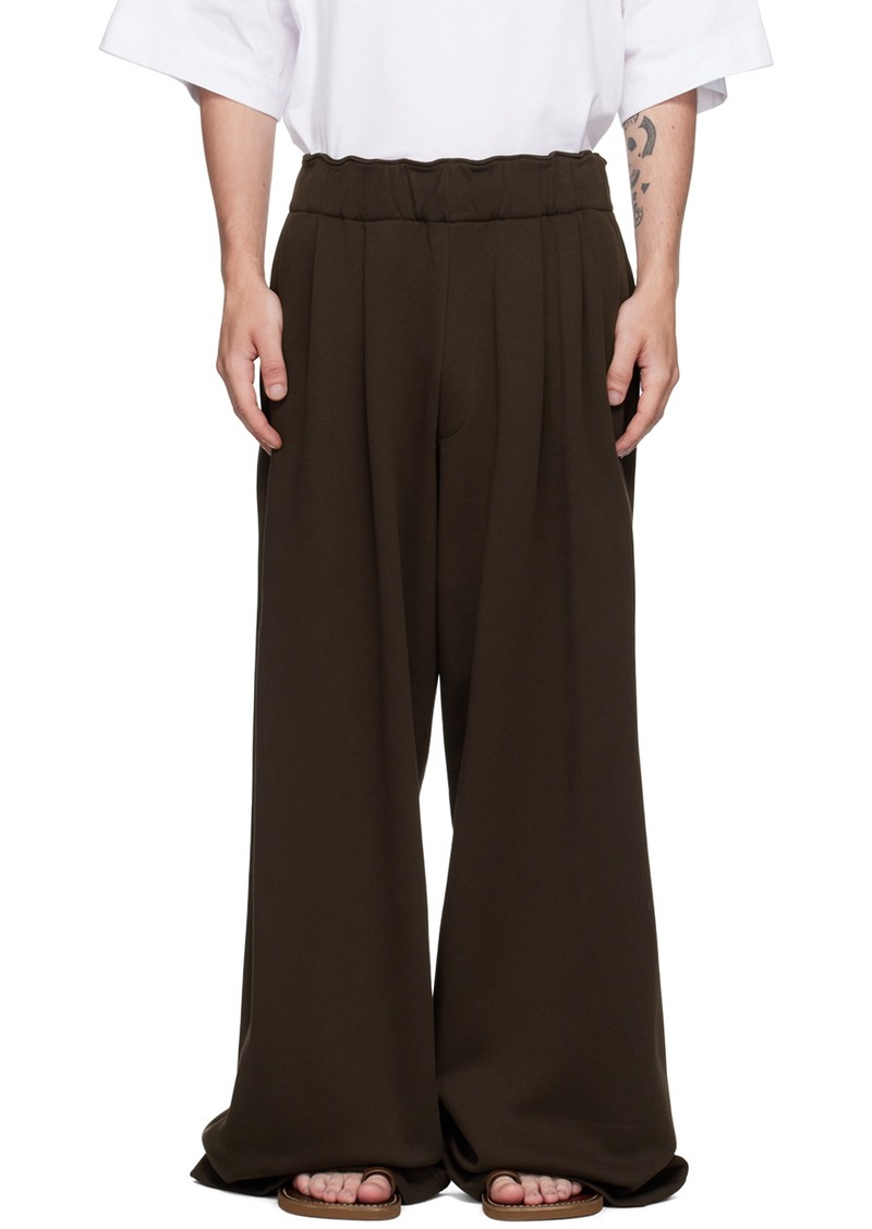 Dries Van Noten Brown Pleated Sweatpants