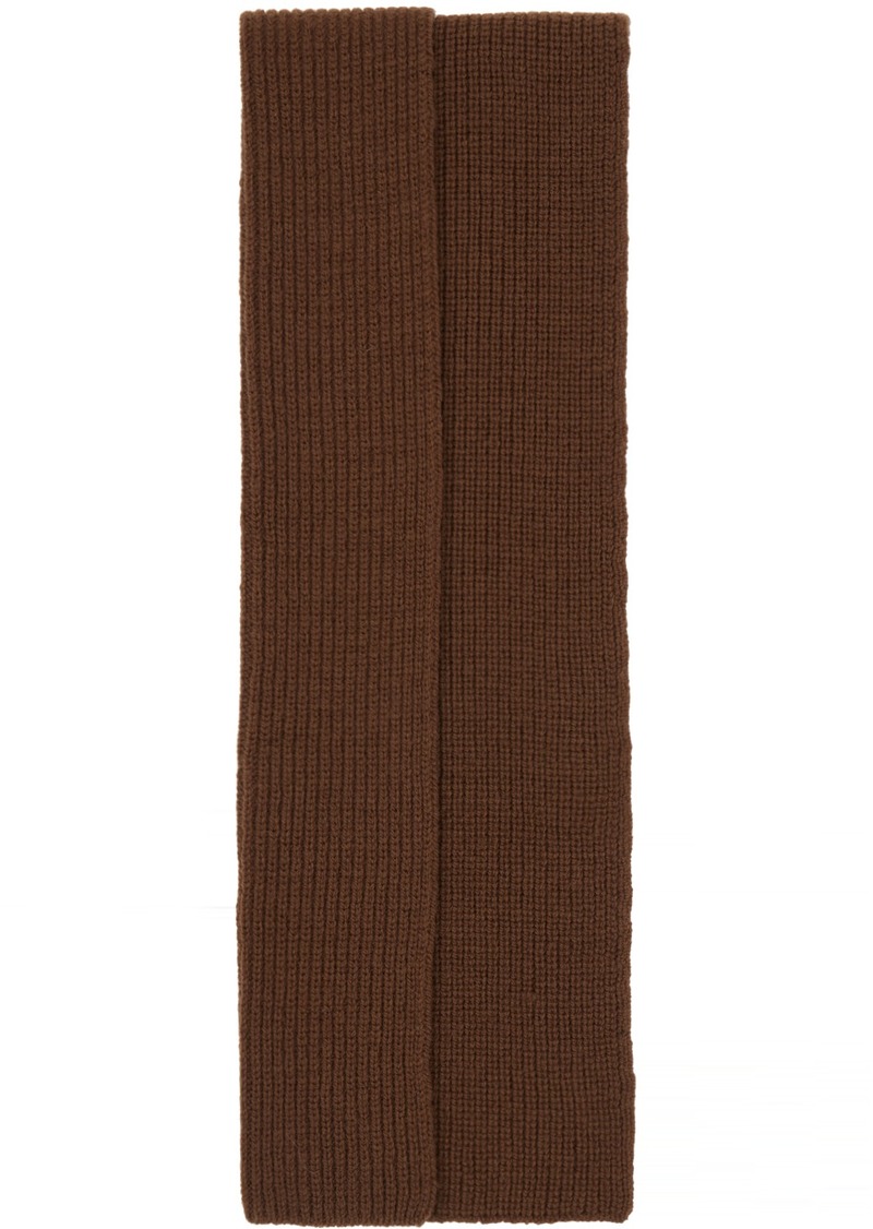 Dries Van Noten Brown Ribbed Scarf