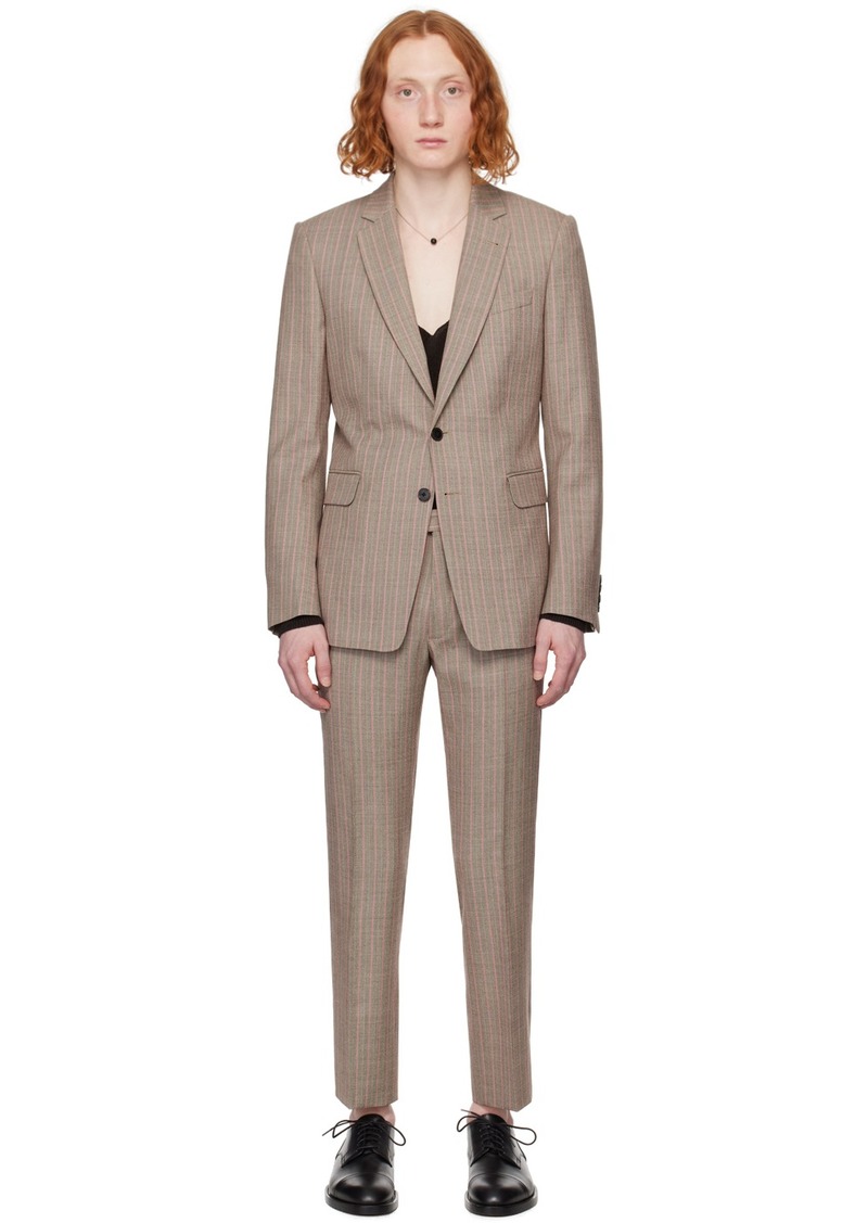 Dries Van Noten Brown Slim Fit Suit