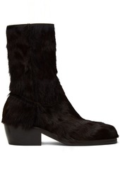 Dries Van Noten Brown Square Toe Boots