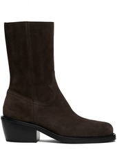 Dries Van Noten Brown Suede Boots