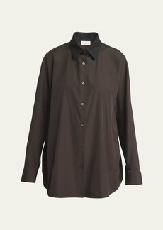 Dries Van Noten Casio Bicolor Oversized Button Down Top