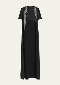 Dries Van Noten Cecily Crystal Embellished Cape Shirt