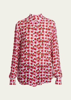 Dries Van Noten Chowy Sequin Abstract-Print Collared Shirt