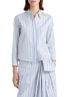 Dries Van Noten Clavini Stripe Cotton Poplin Button-Up Shirt