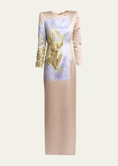 Dries Van Noten Dalista Paint Stroke Embellished Gown