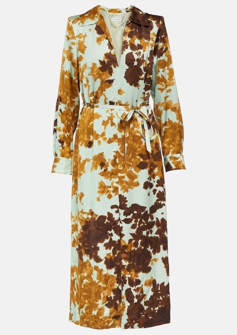 Dries Van Noten Dellas printed satin midi dress