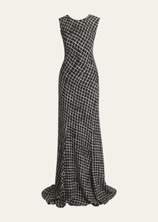 Dries Van Noten Devona Long Grid Dress