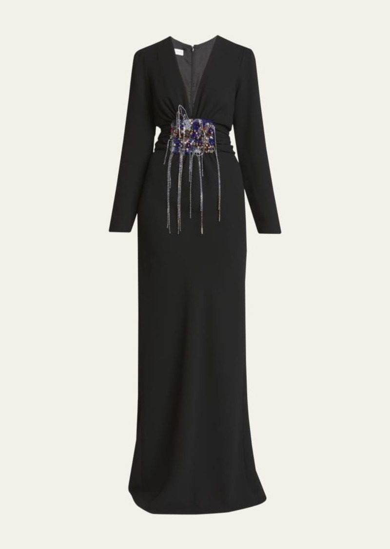 Dries Van Noten Dofilia Beaded Crystal Detail Dress