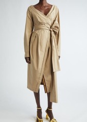 Dries Van Noten Dolada Long Sleeve Cotton Poplin Midi Shirtdress