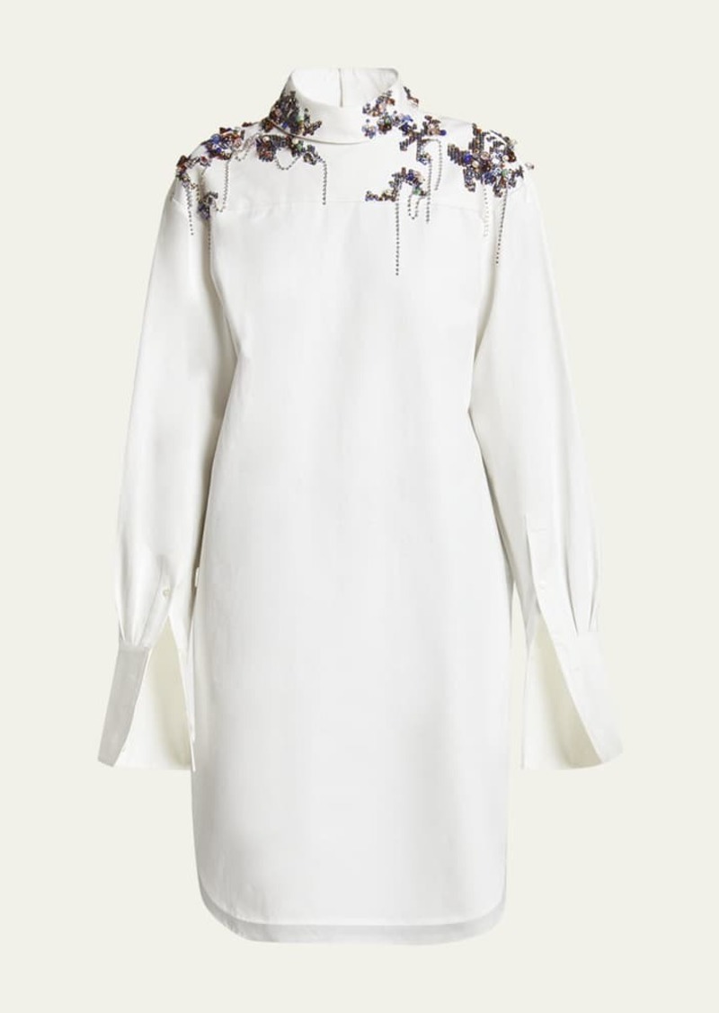 Dries Van Noten Dorso Rhinestone Embellished Shirtdress