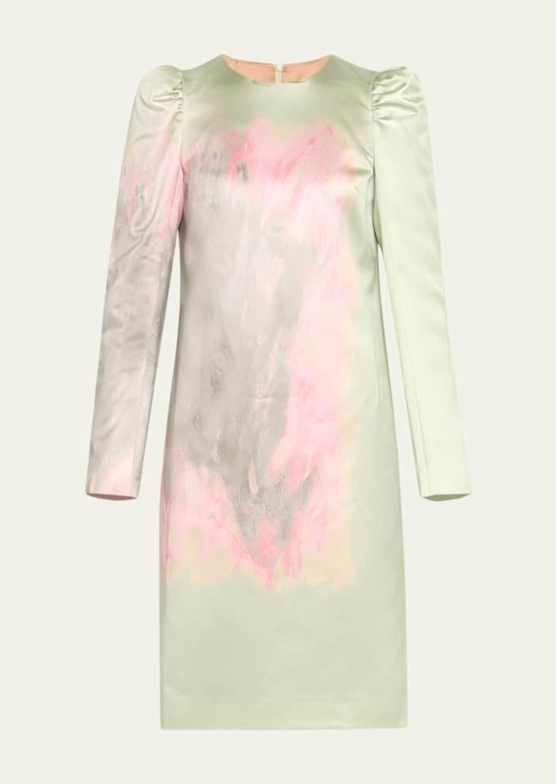 Dries Van Noten Duffy Paint Stroke Print Dress