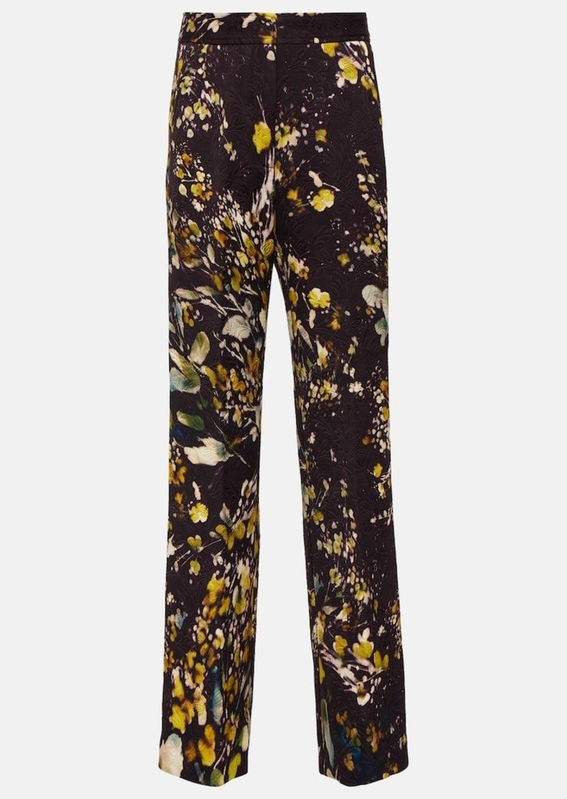 Dries Van Noten Embroidered high-rise straight pants