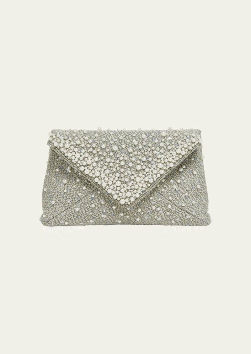 Dries Van Noten Envelope Pearly Jacquard Clutch Bag