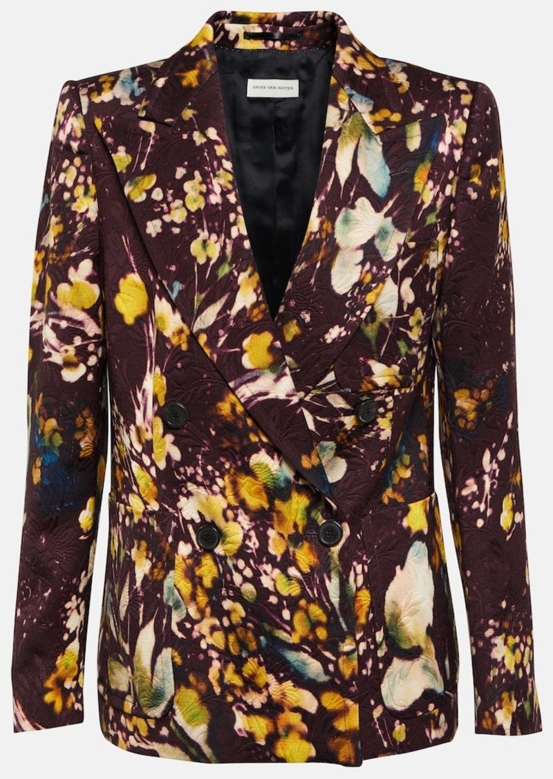 Dries Van Noten Floral double-breasted blazer