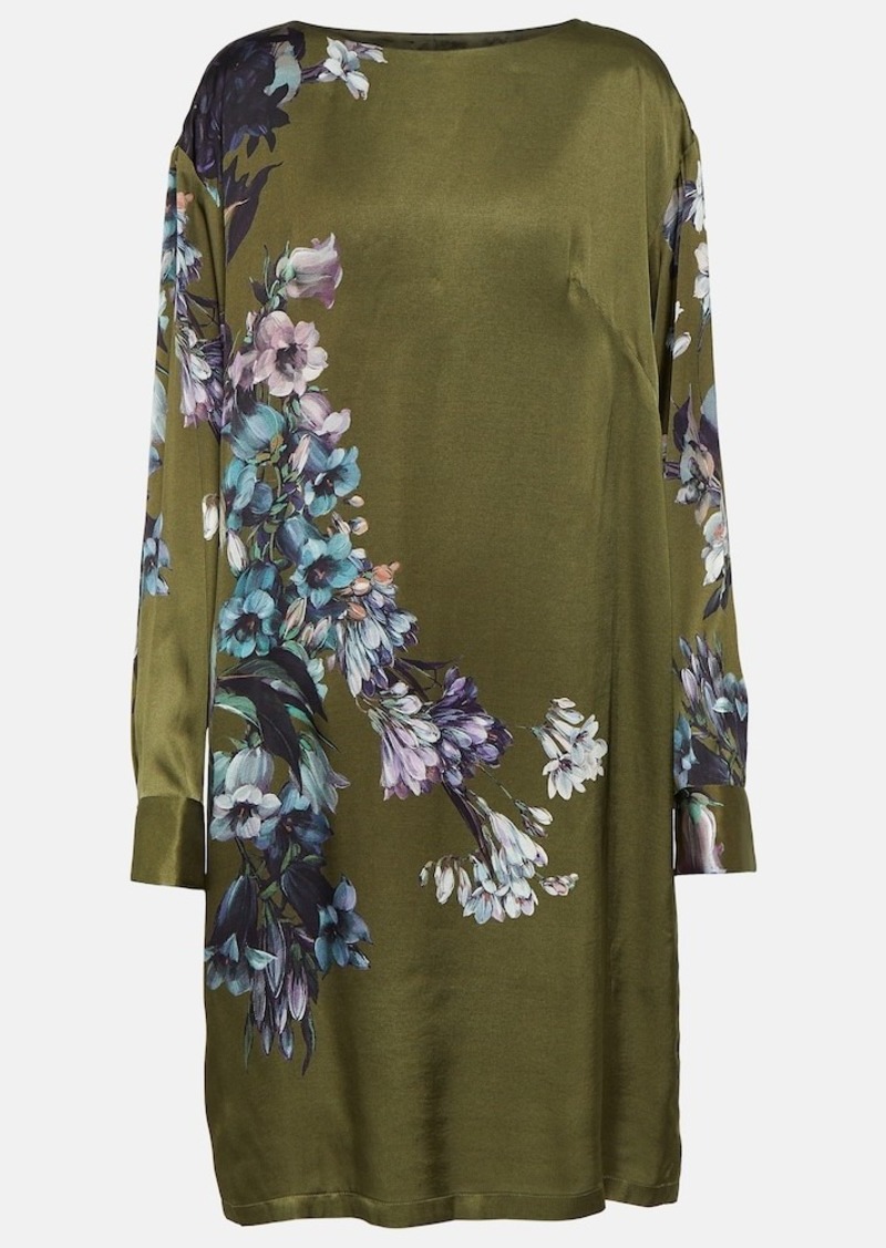 Dries Van Noten Floral satin midi dress