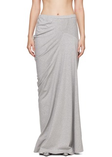 Dries Van Noten Gray Draped Cotton Maxi Skirt