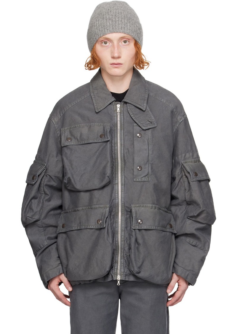 Dries Van Noten Gray Flap Pocket Jacket