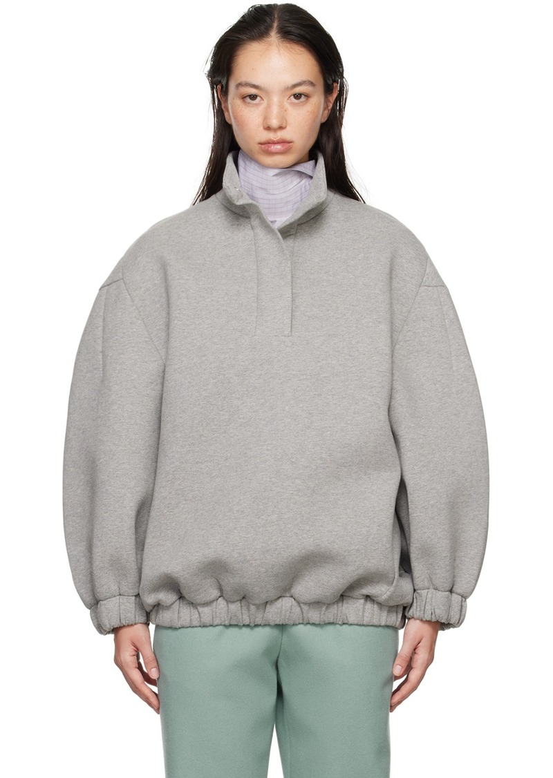 Dries Van Noten Gray Half-Button Sweatshirt