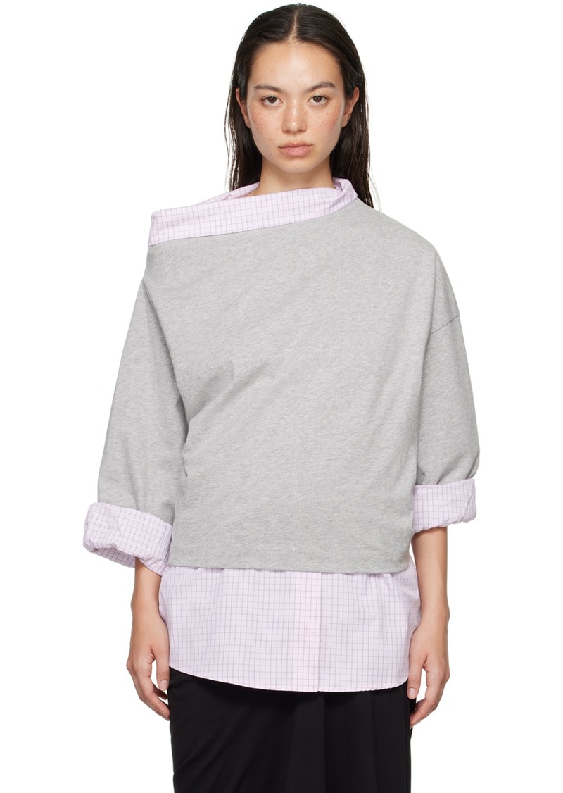 Dries Van Noten Gray Layered Long Sleeve T-Shirt