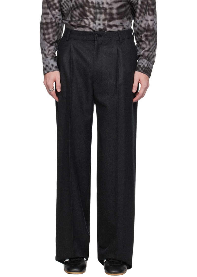 Dries Van Noten Gray Pleat Trousers