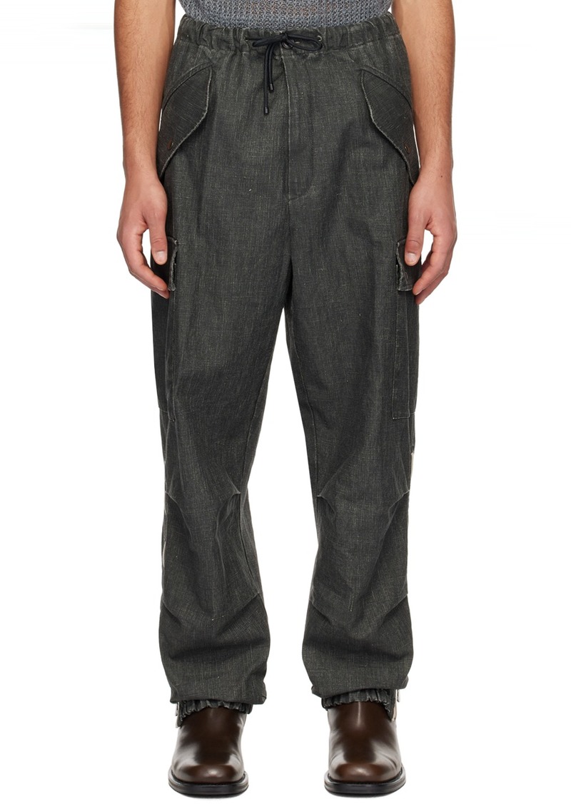 Dries Van Noten Green Drawstring Cargo Pants