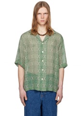 Dries Van Noten Green Printed Shirt