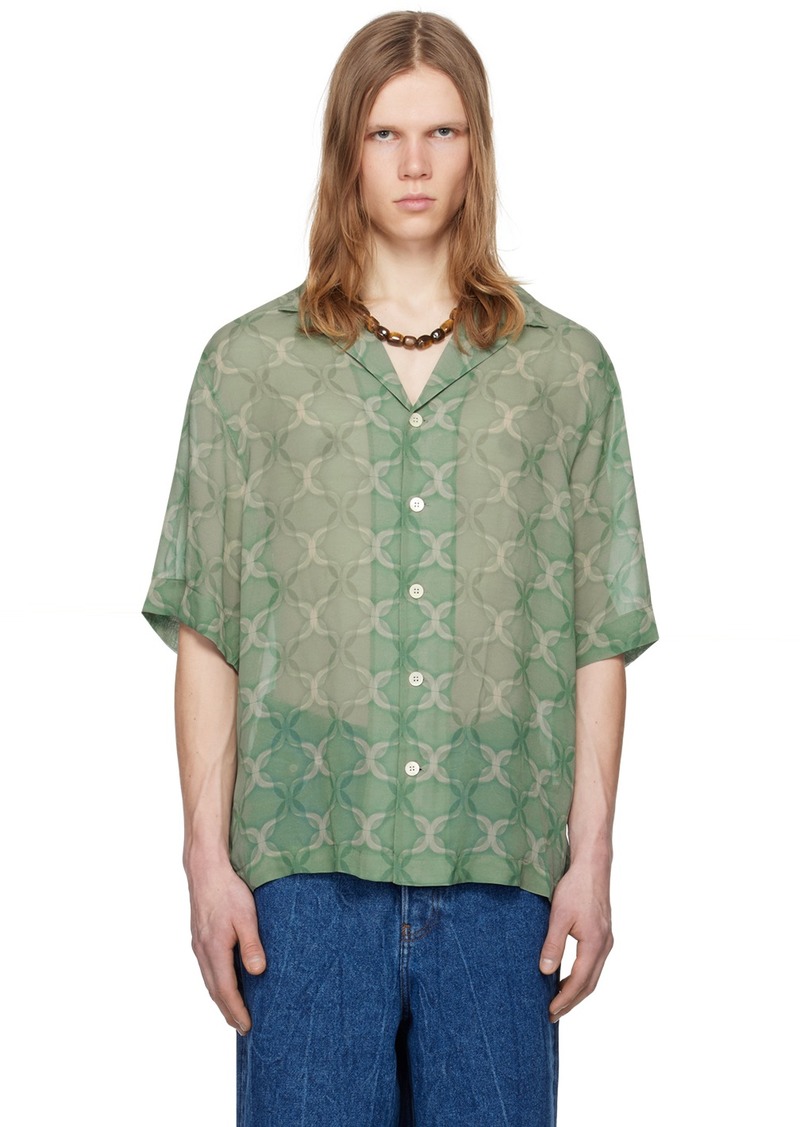 Dries Van Noten Green Printed Shirt