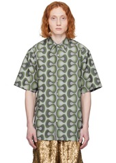 Dries Van Noten Green Printed Shirt