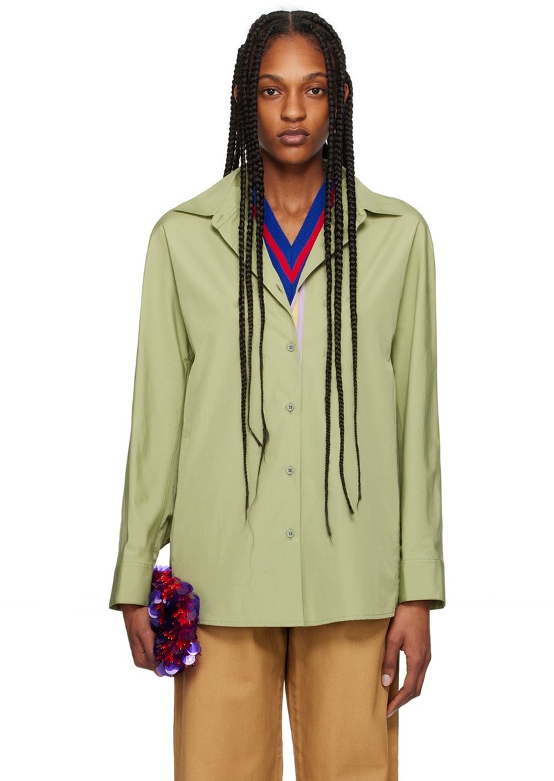 Dries Van Noten Green Tape Shirt