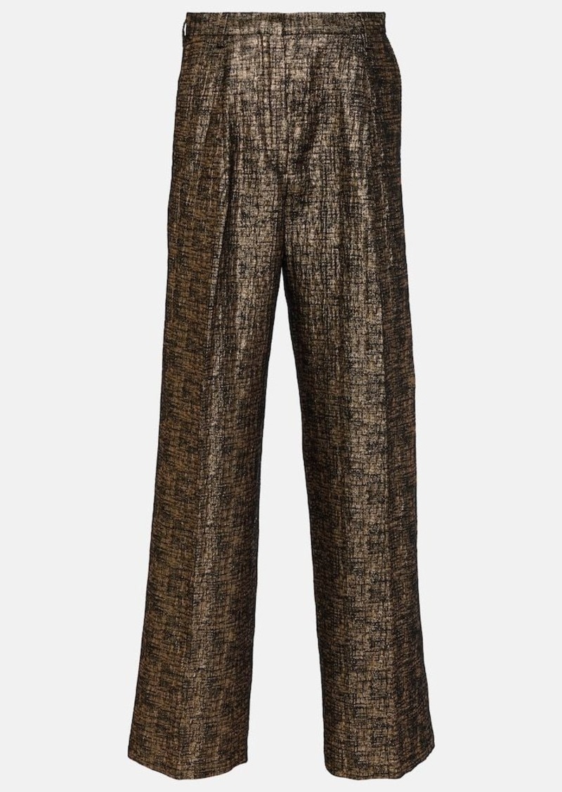 Dries Van Noten High-rise tweed straight pants