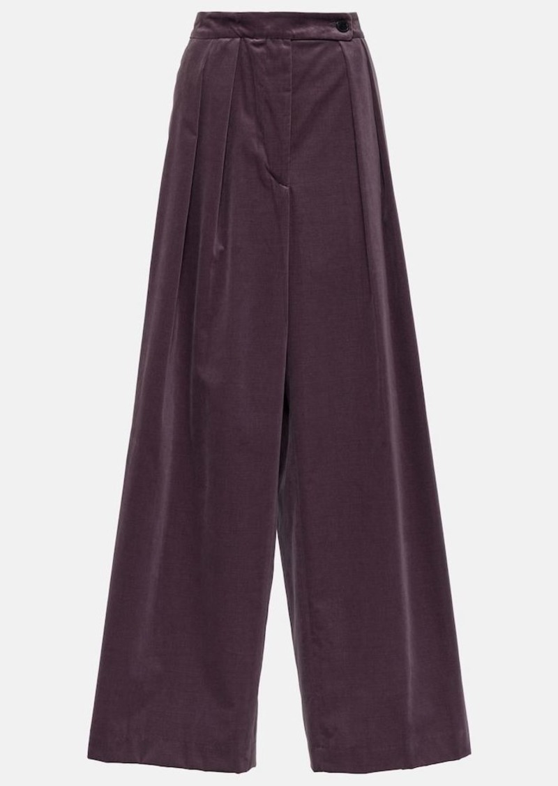 Dries Van Noten High-rise velvet wide-leg pants