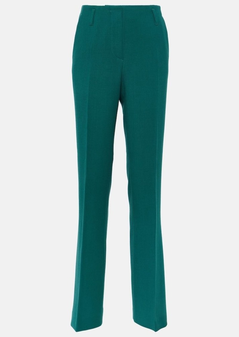 Dries Van Noten High-rise wool gabardine straight pants