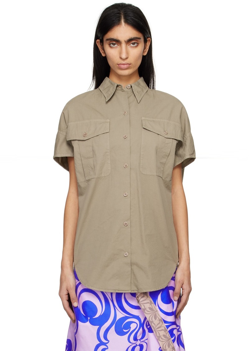 Dries Van Noten Khaki Buttoned Shirt