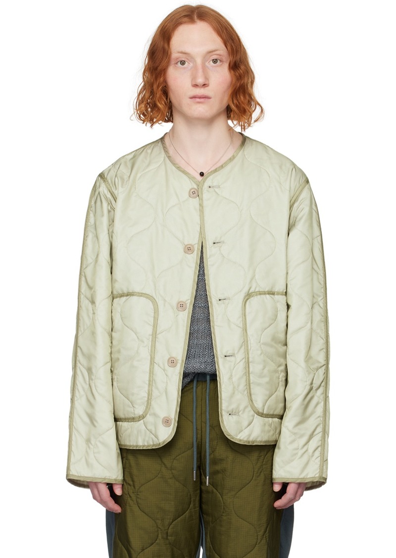 Dries Van Noten Khaki Quilted Jacket