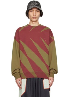 Dries Van Noten Khaki Screen-Printed Sweatshirt